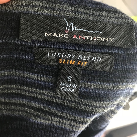 Slim Fit Luxury Blend Blue Grey Stripe Long Sleeve - Picture 4 of 7